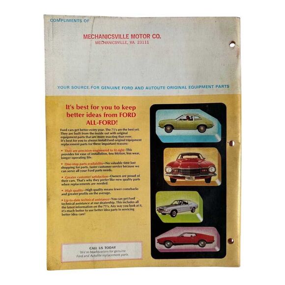 Vintage 1971‎ Ford Shop Tips Autolite Announcement Issue Bulletin Magazine - Picture 3 of 3